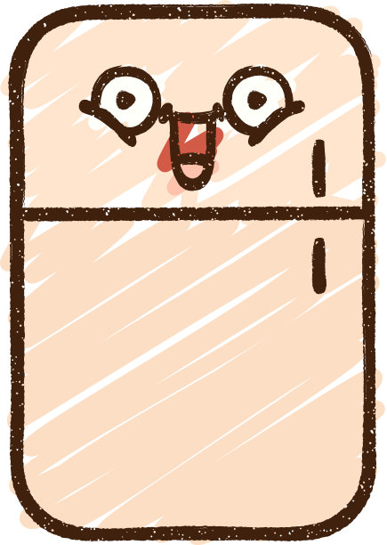 厨房冰箱粉笔画图片下载