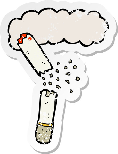 复古心疼贴纸卡通破烟图片下载