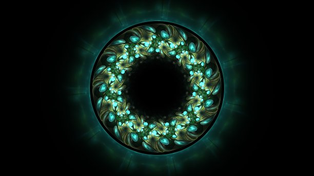 夜光现代抽象背景，分形世界。用于设计的数字空间。圆形和线条。三维渲染图片下载