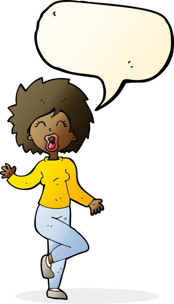 卡通女人跳舞说话泡泡图片下载