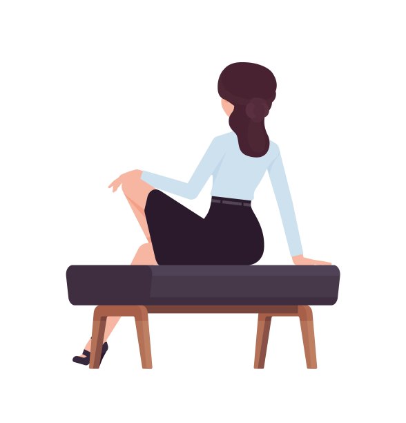 有效的商业女性，办公室铅笔裙坐在沙发上，屁股图片下载