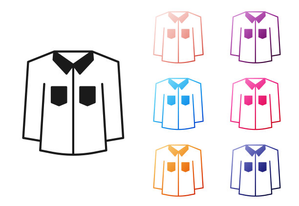 黑色衬衫图标孤立在白色背景设置图片下载