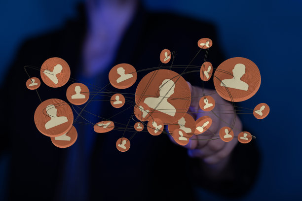 特写男子的手触摸3D渲染组的橙色档案图标。图片下载