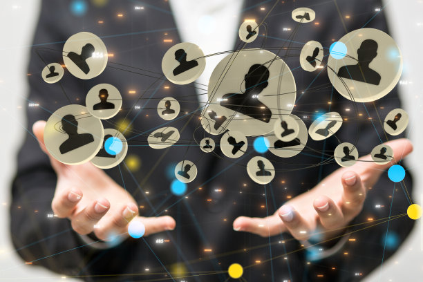 数字人类图标的3D渲染，手从背景指向它图片下载