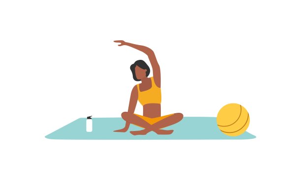 人们做运动。人们在家里做运动。矢量图图片下载