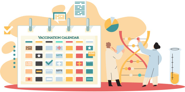 防病毒疫苗。科学家进行科学研究，实验室助理与试管场景设置图片下载