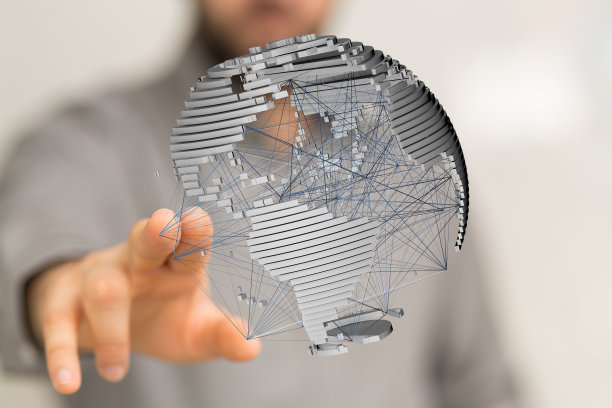 人触摸地球的3D渲染图片下载