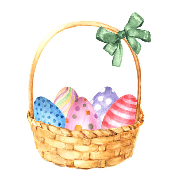 水彩篮子图片下载