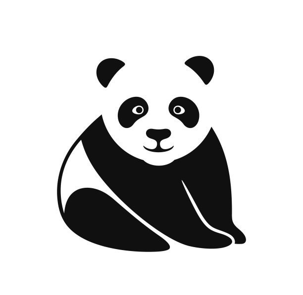 熊猫的标志。白色背景上孤立的熊猫图片下载