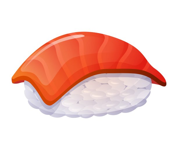 握寿司配鲑鱼。日本的食物。生鱼饭。彩色矢量插图在白色背景。图片下载