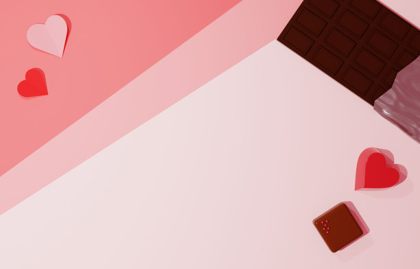 一组巧克力的3D图像图片下载