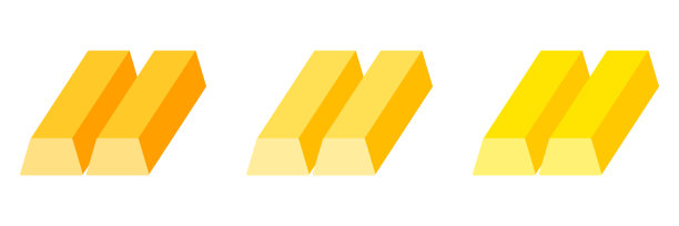 黄金在平风格孤立图片下载