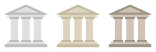 银行在平风格孤立图片下载