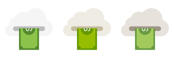 云钱在平面风格孤立图片下载