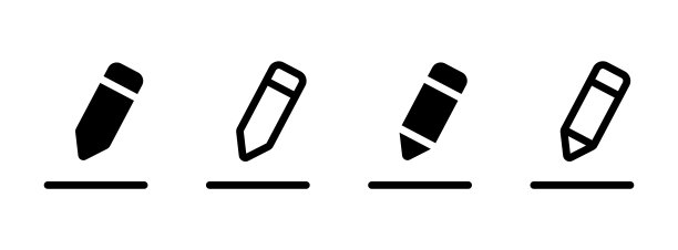 编辑笔矢量图标集。修改铅笔符号。书写便签图片下载