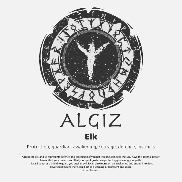 维京阿尔吉斯符文黑圈盾图片下载