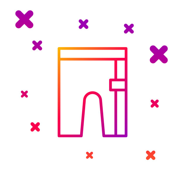 彩色线条单车短裤图标孤立在白色上图片下载