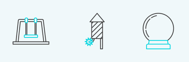 设置线魔术球摇摆和烟花火箭图片下载