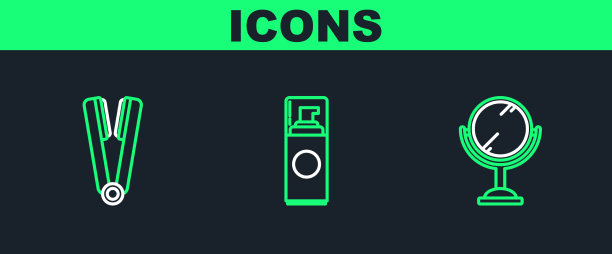 设置线手镜卷发器头发和图片下载