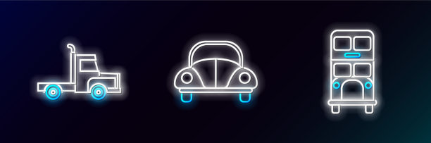 设专线双层巴士送货货车图片下载