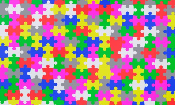 一个三维渲染的益智游戏与美丽的组合彩色块。图片下载