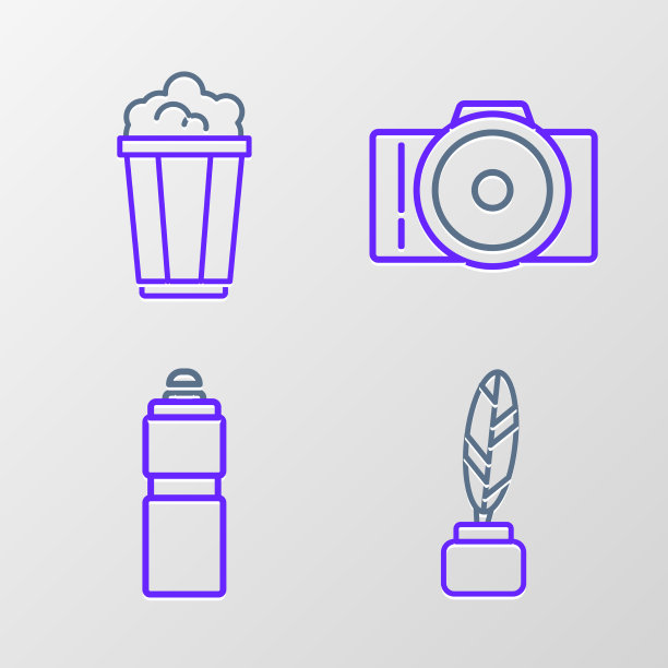 设置线羽毛和墨水瓶健身摇床图片下载