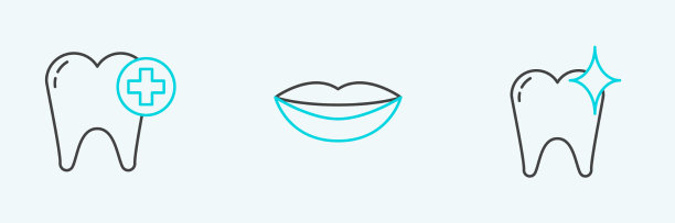 集线条牙齿美白理念与微笑唇图片下载