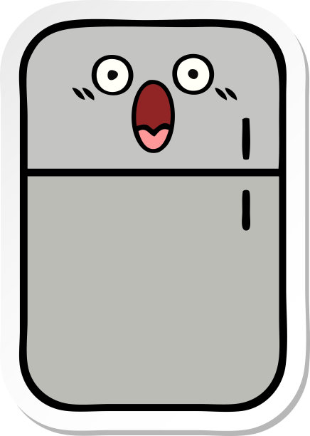 一个可爱的卡通冰箱冰柜贴纸图片下载