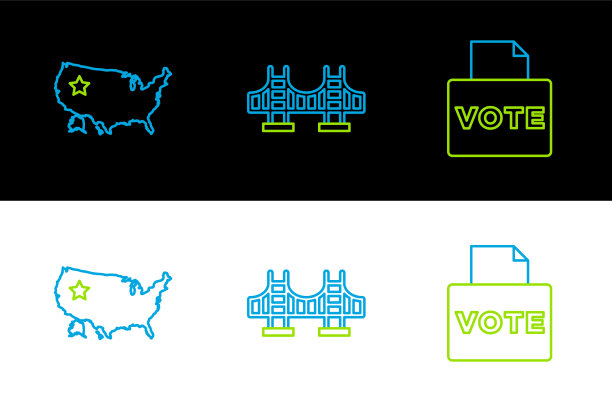 设置线投票箱美国地图和金门大桥图片下载