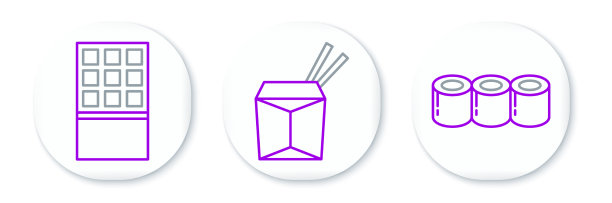 套餐寿司巧克力棒和亚洲面条图片下载