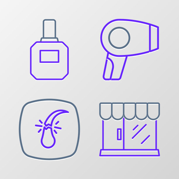 设线理发店楼破毛囊图片下载