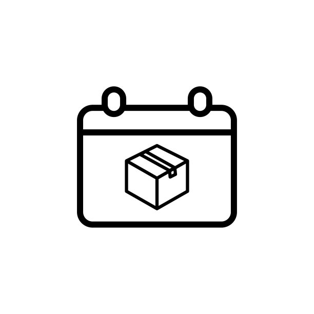 日历行图标。投递，邮件，快递员，货物，箱子，发送，可靠性，工作，安全，快速，收入，员工。货运的概念。矢量黑线图标在白色背景图片下载