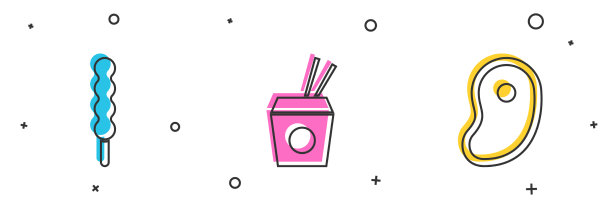 设置棒棒糖亚洲面条和筷子图片下载