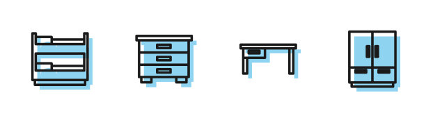 套行办公桌上下铺床家具图片下载