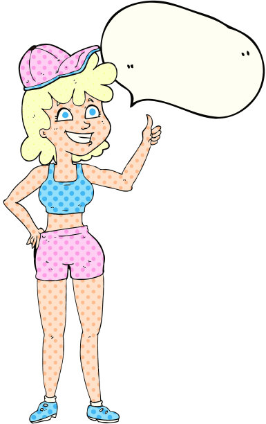 快乐的健身房女士竖起大拇指的符号图片下载