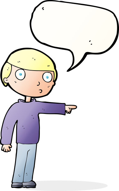 卡通人指着说话的泡泡图片下载