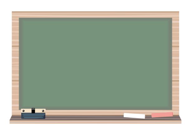 黑板，黑板橡皮和粉笔图片下载