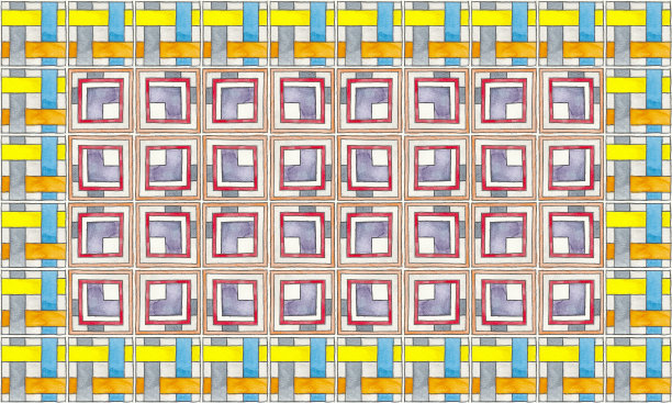 大水彩几何瓷砖图案图片下载