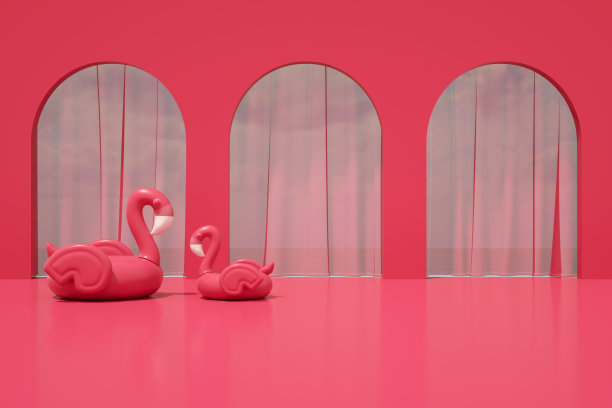 最小的暑假概念Viva品红色背景图片下载