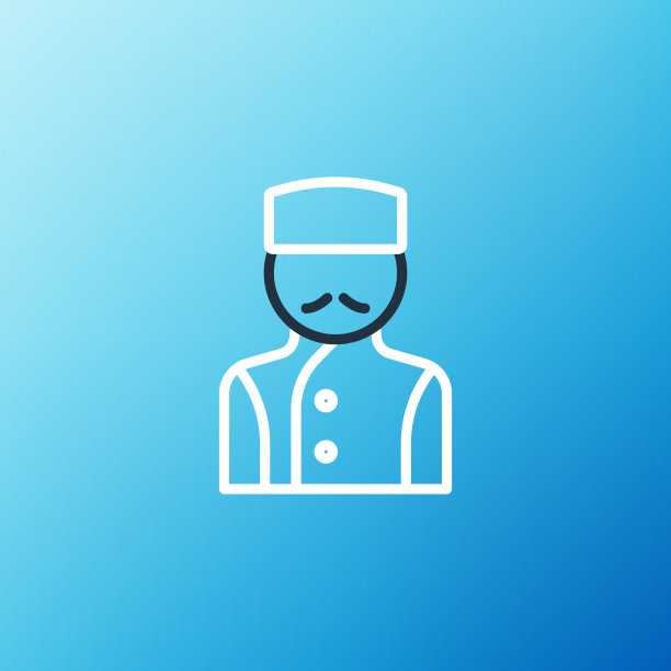 线路礼宾图标隔离在蓝色背景上图片下载