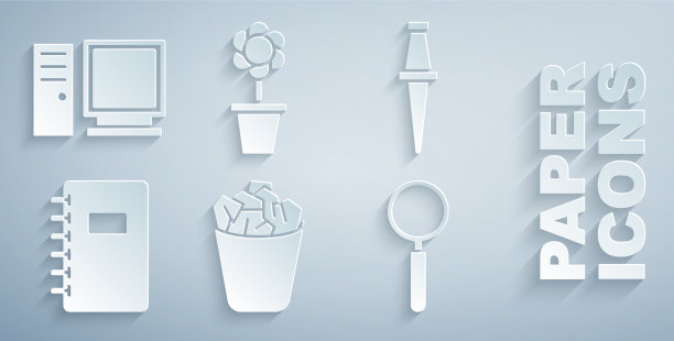 设置满垃圾桶推销螺旋笔记本图片下载