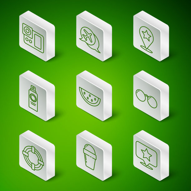 设置线地图指针与星星冰淇淋华夫饼图片下载