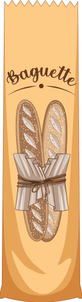 孤立的法棍纸袋图片下载