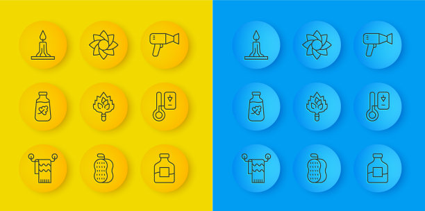 将线毛巾放在衣架上的精油瓶图片下载