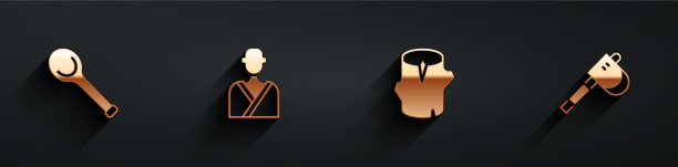 把桑拿勺人放在桑拿木圆木上图片下载