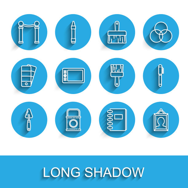 集线条调色板刀油漆桶展图片下载