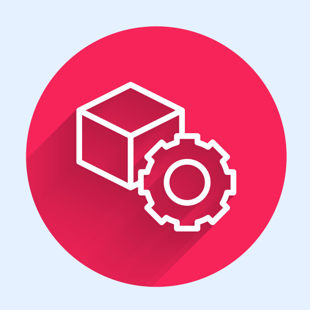 白色线条等距立方体图标孤立与长图片下载