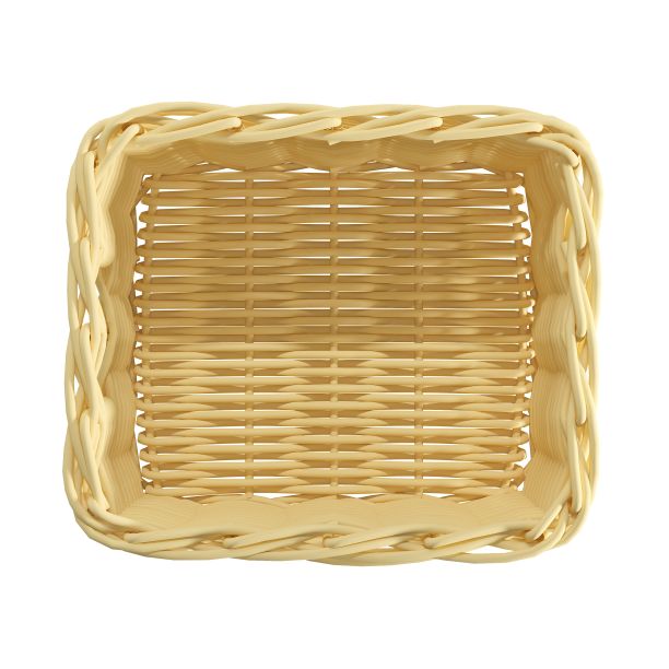 一个空的方形篮子孤立在白色背景上的3D渲染。图片下载