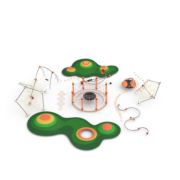 白色背景上孤立的小型游乐场设备的3D渲染图片下载