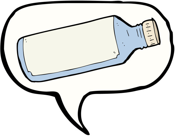 带有语音气泡的卡通水瓶图片下载